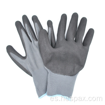 Hespax 13G Polyester Nitrile Guantes de trabajo Finis